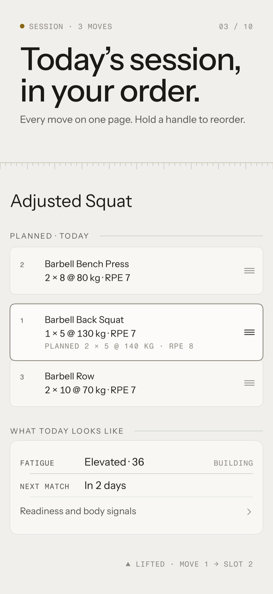 Tuwa: Today’s session, in your order · v1.7.4 App Store screen